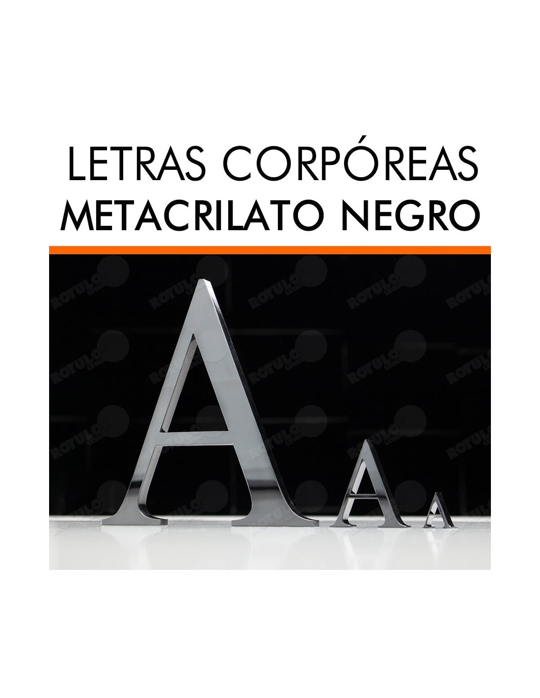 Letras metacrilato negro