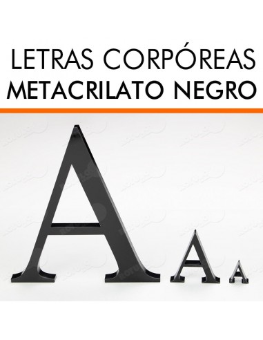 Letras metacrilato negro brillo