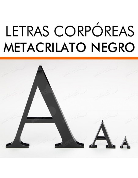 Letras metacrilato negro brillo