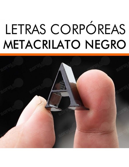 Letras metacrilato negro brillo
