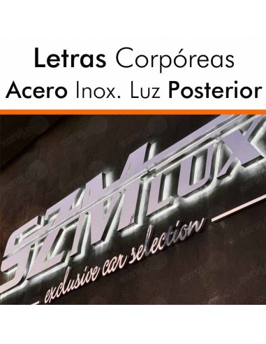 Corpóreas acero iluminación posterior