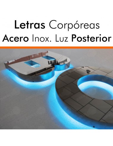 Corpóreas acero iluminación posterior