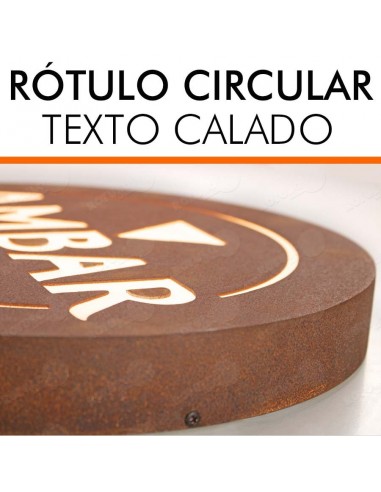 RÓTULO ACERO CORTÉN ÓXIDO