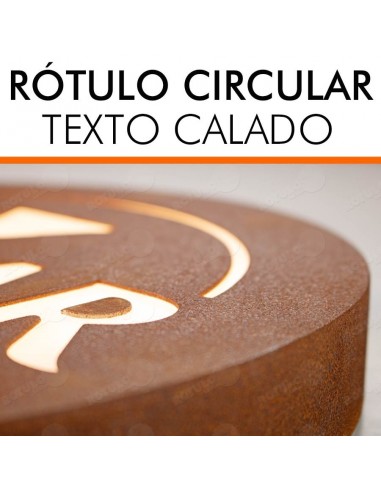 RÓTULO ACERO CORTÉN ÓXIDO