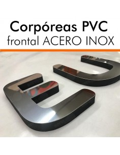 Letras pvc frontal acero