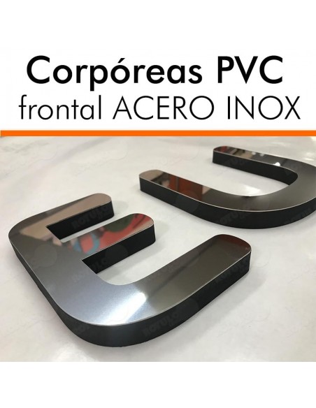 Letras pvc frontal acero