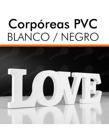 Letras corpóreas PVC blanca