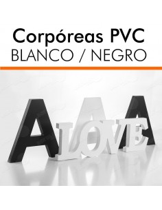 Letras corpóreas PVC blanca