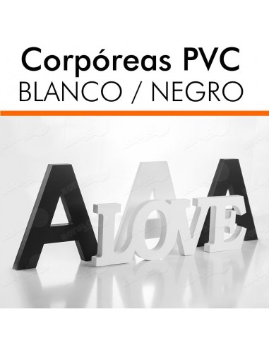Letras corpóreas PVC blanca