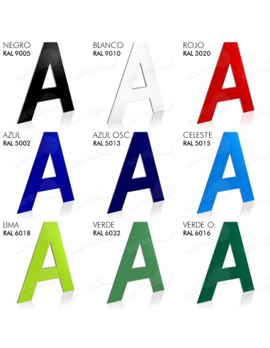 Corpóreas de dibond en color