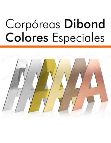 Corpóreas de dibond cepillado