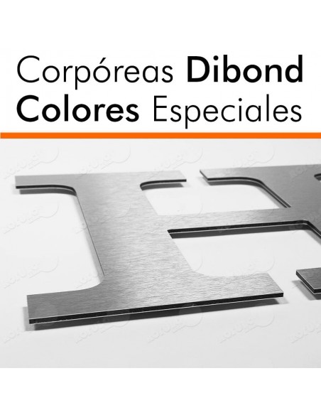 Corpóreas de dibond cepillado