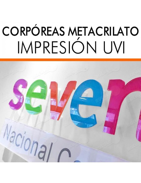 Corpóreas metacrilato rotulado