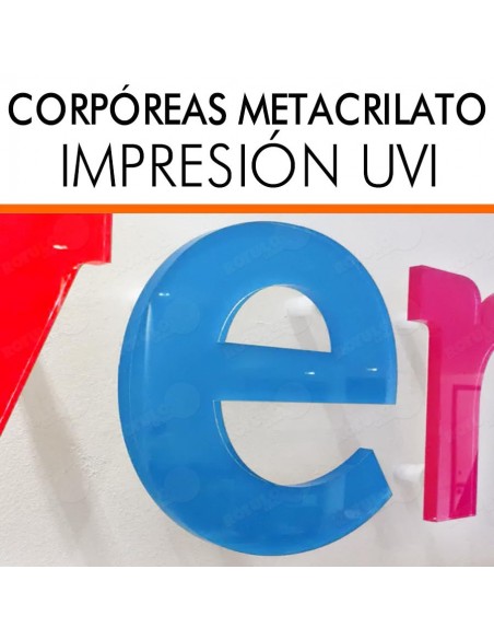 Corpóreas metacrilato rotulado