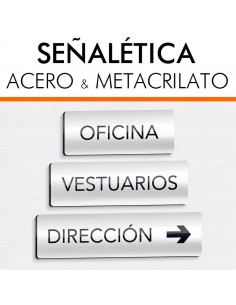 Placas señalética para oficinas y viviendas en acero y metacrilato. 2