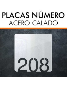 PLACA NUMERO ACERO CALADO