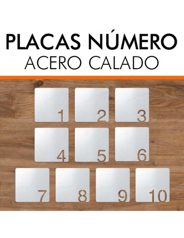 Placa con números de acero para hoteles y viviendas