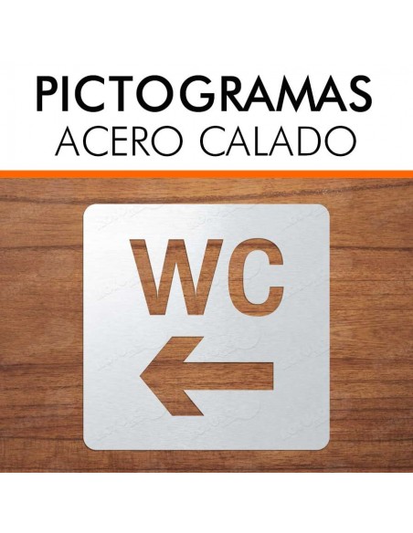 Pictogramas de acero para hoteles y comercios.