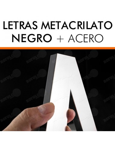 LETRAS METACRILATO FRONTAL DE ACERO