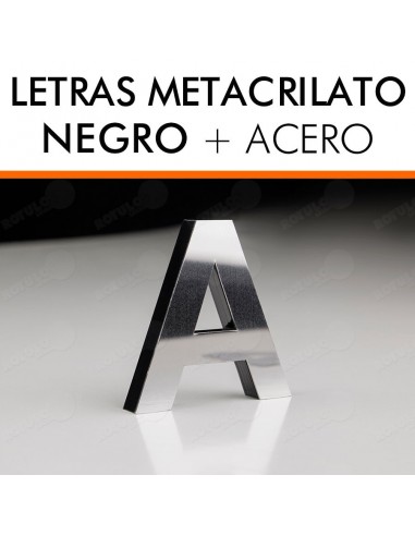 LETRAS METACRILATO FRONTAL DE ACERO