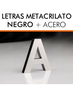 LETRAS METACRILATO FRONTAL DE ACERO