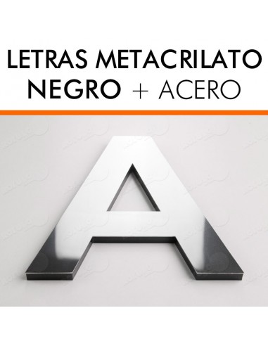 LETRAS METACRILATO FRONTAL DE ACERO
