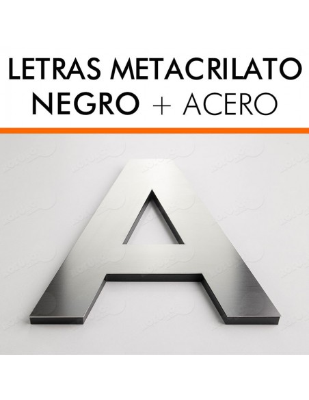 LETRAS METACRILATO FRONTAL DE ACERO