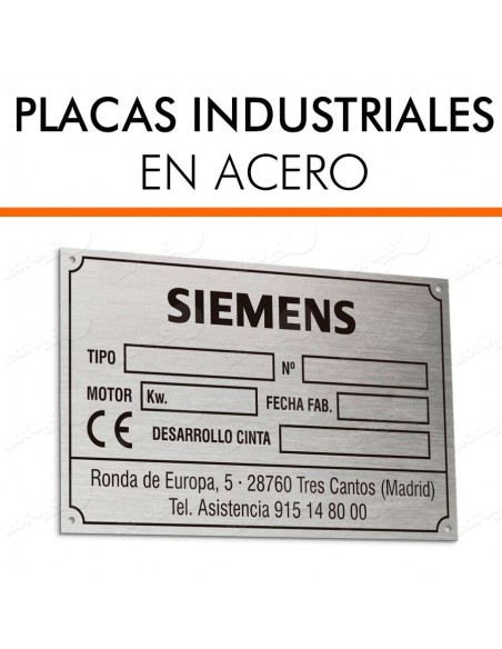 Placas marcado CE personalizadas en acero.