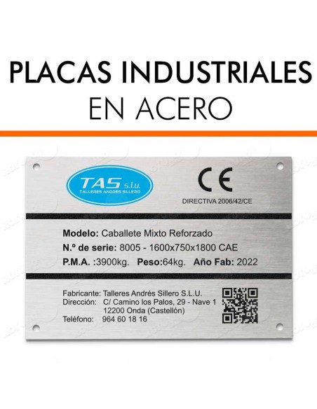 Placas marcado CE personalizadas en acero.