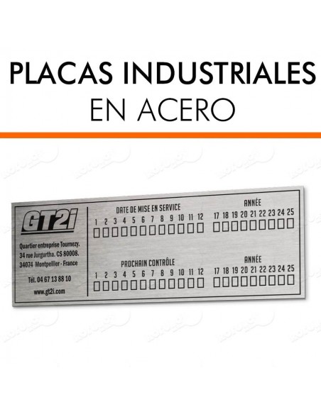 Placas marcado CE personalizadas en acero.