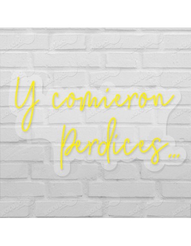 Rótulo neón Y comieron perdices