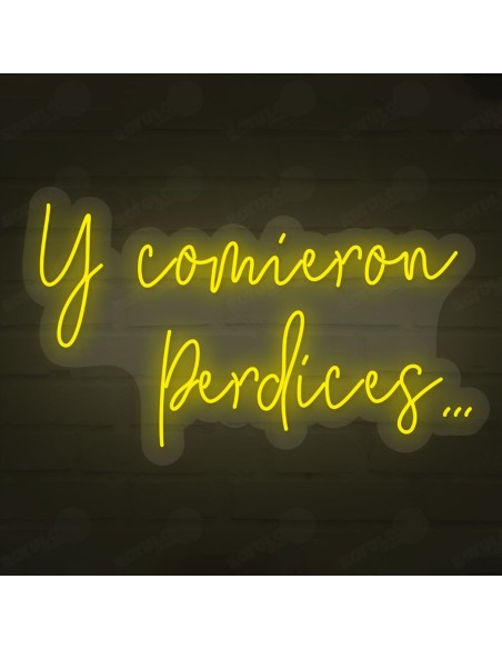 Rótulo neón Y comieron perdices