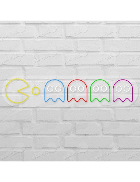 Rótulo neón Pac-Man
