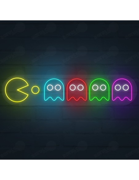Rótulo neón Pac-Man