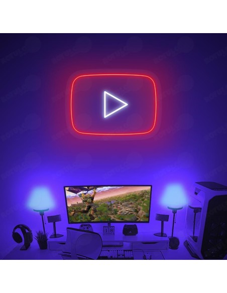 Rótulo neón YouTube