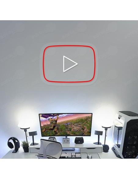 Rótulo neón YouTube