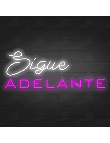 Rótulo neón Sigue adelante