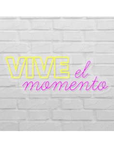 Rótulo neón Vive el momento 2