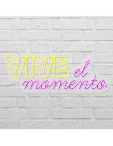 Rótulo neón Vive el momento