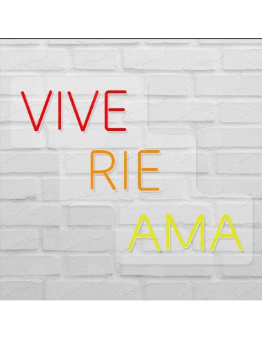 Rótulo neón Vive Ríe Ama