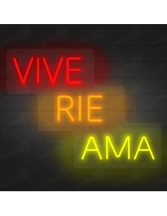 Rótulo neón Vive Ríe Ama