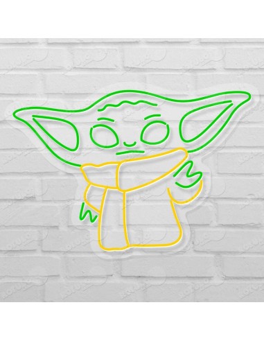 Rótulo neón Baby Yoda