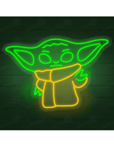 Rótulo neón Baby Yoda