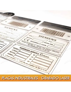 Placas industriales grabado laser