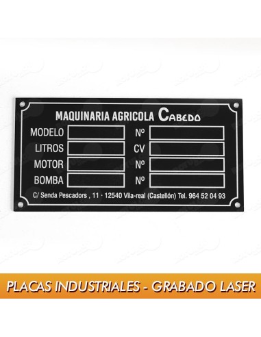 Placas industriales en aluminio