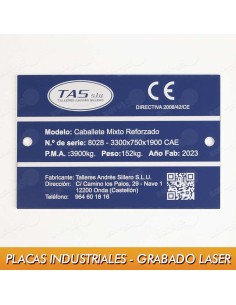 Placas industriales maquinaria en aluminio