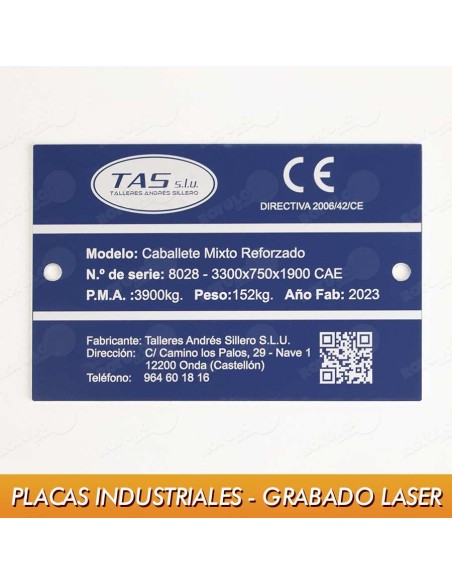 Placas industriales en aluminio