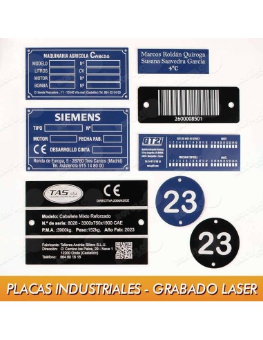 Placas industriales en aluminio