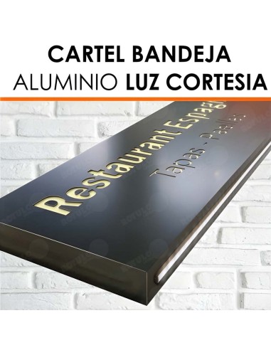 Cartel bandeja aluminio luminosa