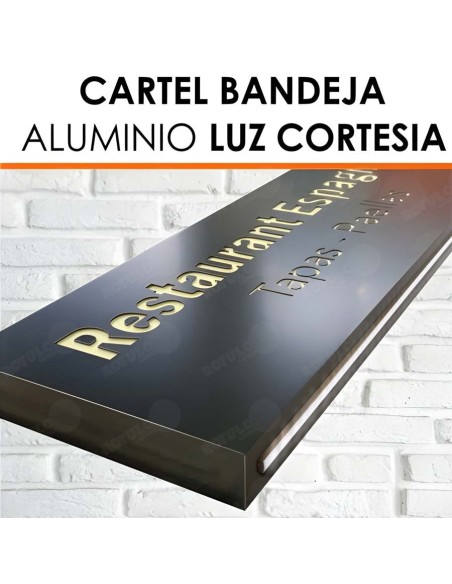 Cartel bandeja aluminio luminosa